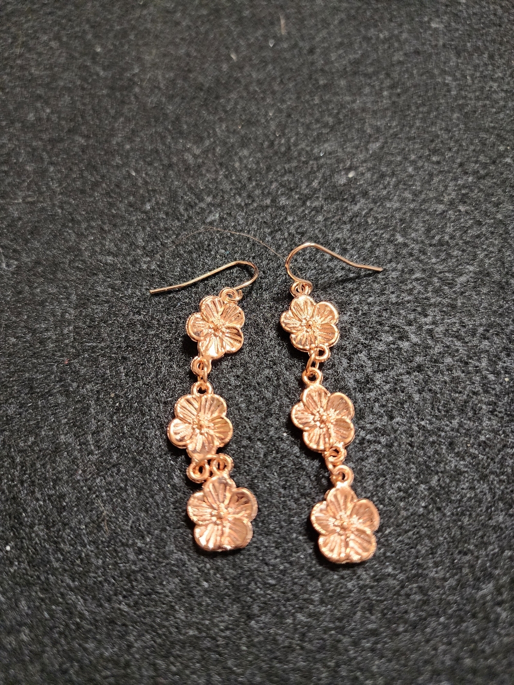 Floral Drop Earrings in Rose Gold - Women Jewelry